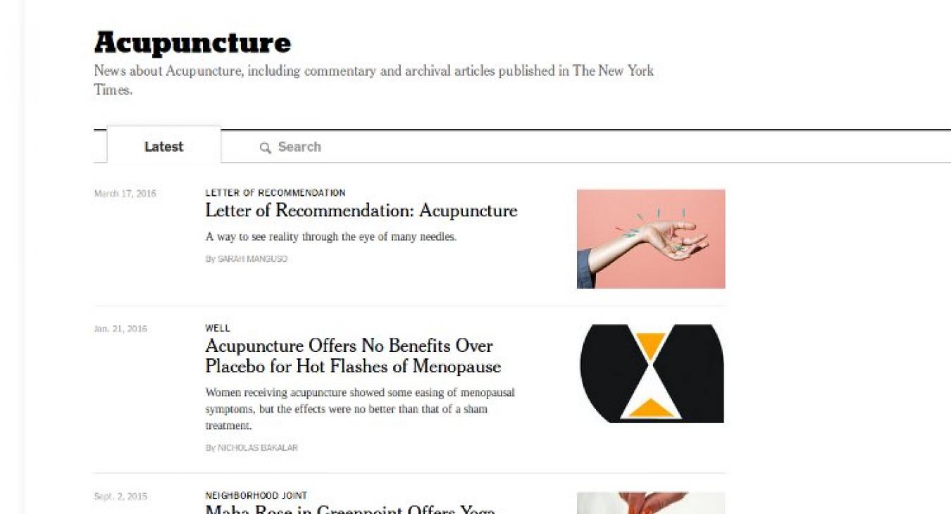Acupuncture @ The New York Times